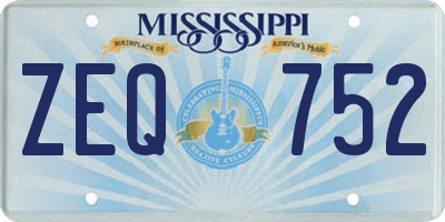 MS license plate ZEQ752
