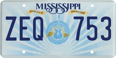 MS license plate ZEQ753