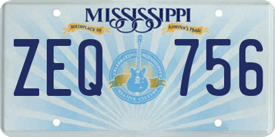 MS license plate ZEQ756