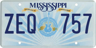 MS license plate ZEQ757