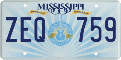 MS license plate ZEQ759