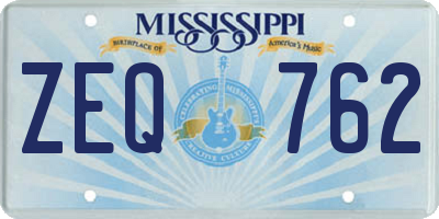 MS license plate ZEQ762