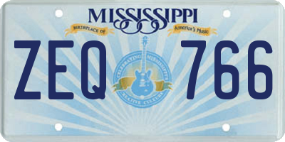 MS license plate ZEQ766