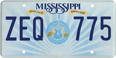 MS license plate ZEQ775