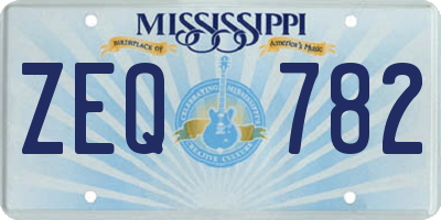 MS license plate ZEQ782