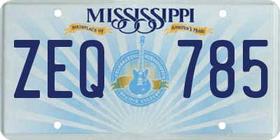 MS license plate ZEQ785