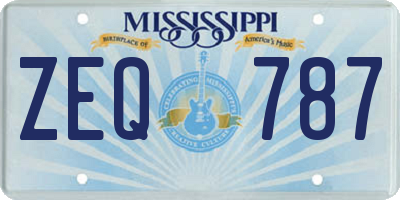 MS license plate ZEQ787