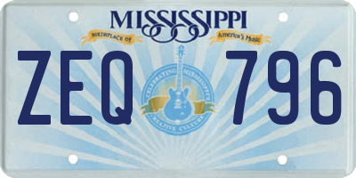 MS license plate ZEQ796
