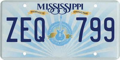 MS license plate ZEQ799