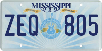 MS license plate ZEQ805