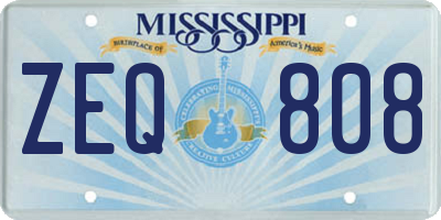 MS license plate ZEQ808