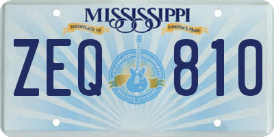 MS license plate ZEQ810