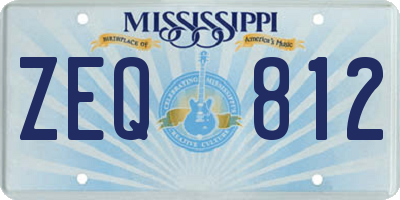 MS license plate ZEQ812
