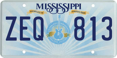 MS license plate ZEQ813