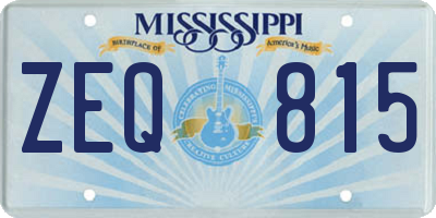 MS license plate ZEQ815