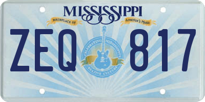 MS license plate ZEQ817