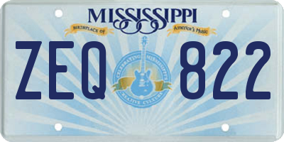 MS license plate ZEQ822