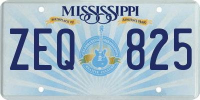 MS license plate ZEQ825