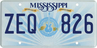 MS license plate ZEQ826