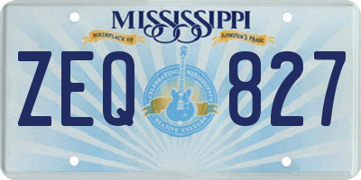 MS license plate ZEQ827