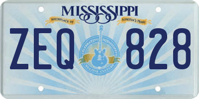 MS license plate ZEQ828