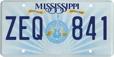 MS license plate ZEQ841