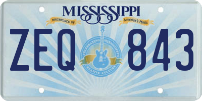 MS license plate ZEQ843