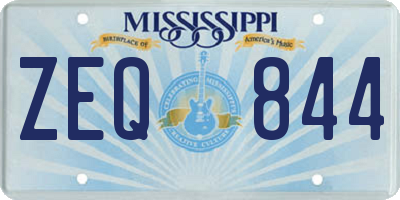 MS license plate ZEQ844