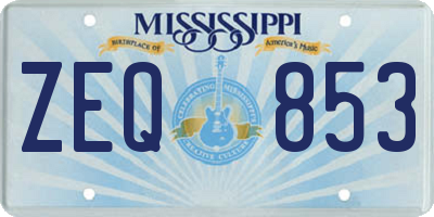 MS license plate ZEQ853
