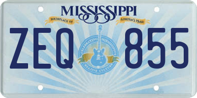 MS license plate ZEQ855