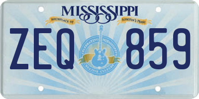 MS license plate ZEQ859