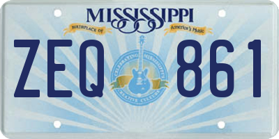 MS license plate ZEQ861