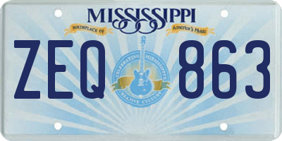MS license plate ZEQ863