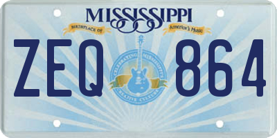 MS license plate ZEQ864