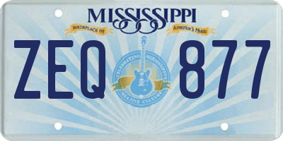 MS license plate ZEQ877
