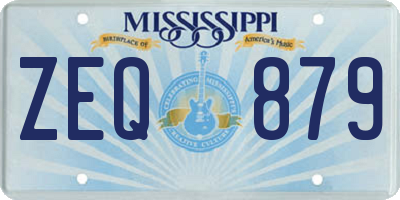 MS license plate ZEQ879