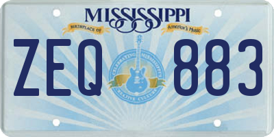 MS license plate ZEQ883