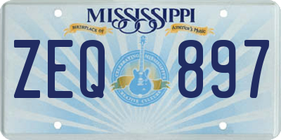 MS license plate ZEQ897