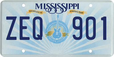 MS license plate ZEQ901