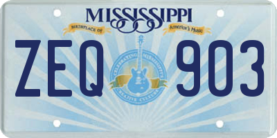 MS license plate ZEQ903