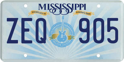 MS license plate ZEQ905