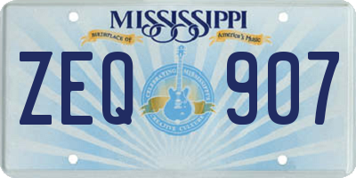 MS license plate ZEQ907