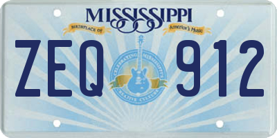 MS license plate ZEQ912