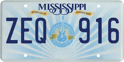 MS license plate ZEQ916