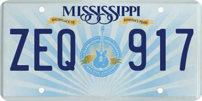 MS license plate ZEQ917