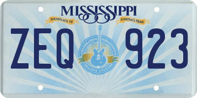 MS license plate ZEQ923