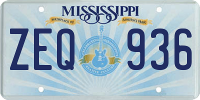 MS license plate ZEQ936