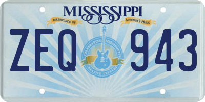 MS license plate ZEQ943