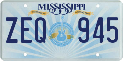 MS license plate ZEQ945
