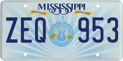 MS license plate ZEQ953